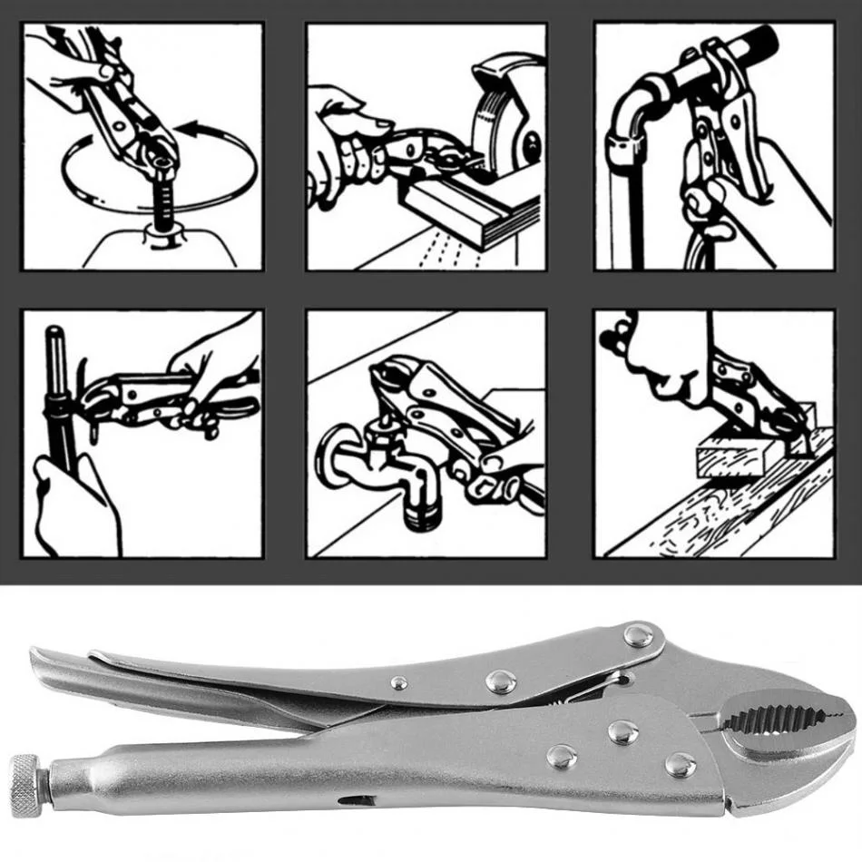Locking Round Flat Mouth Straight Jaw Multitool Pliers Hand Tools 5&quot;