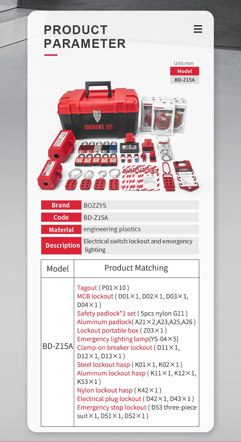 Industrial Electrical and Valve Lockout Tagout Kit Locks Can Be Freely Combined and Matched for Industrial Lockout-Tagout