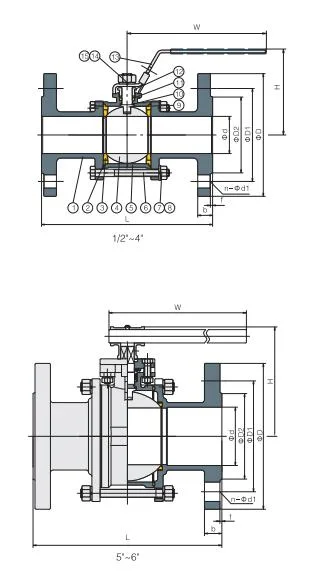 3-PC Ball Valve Flange End Direct Mounting Pad Ball Valve Price