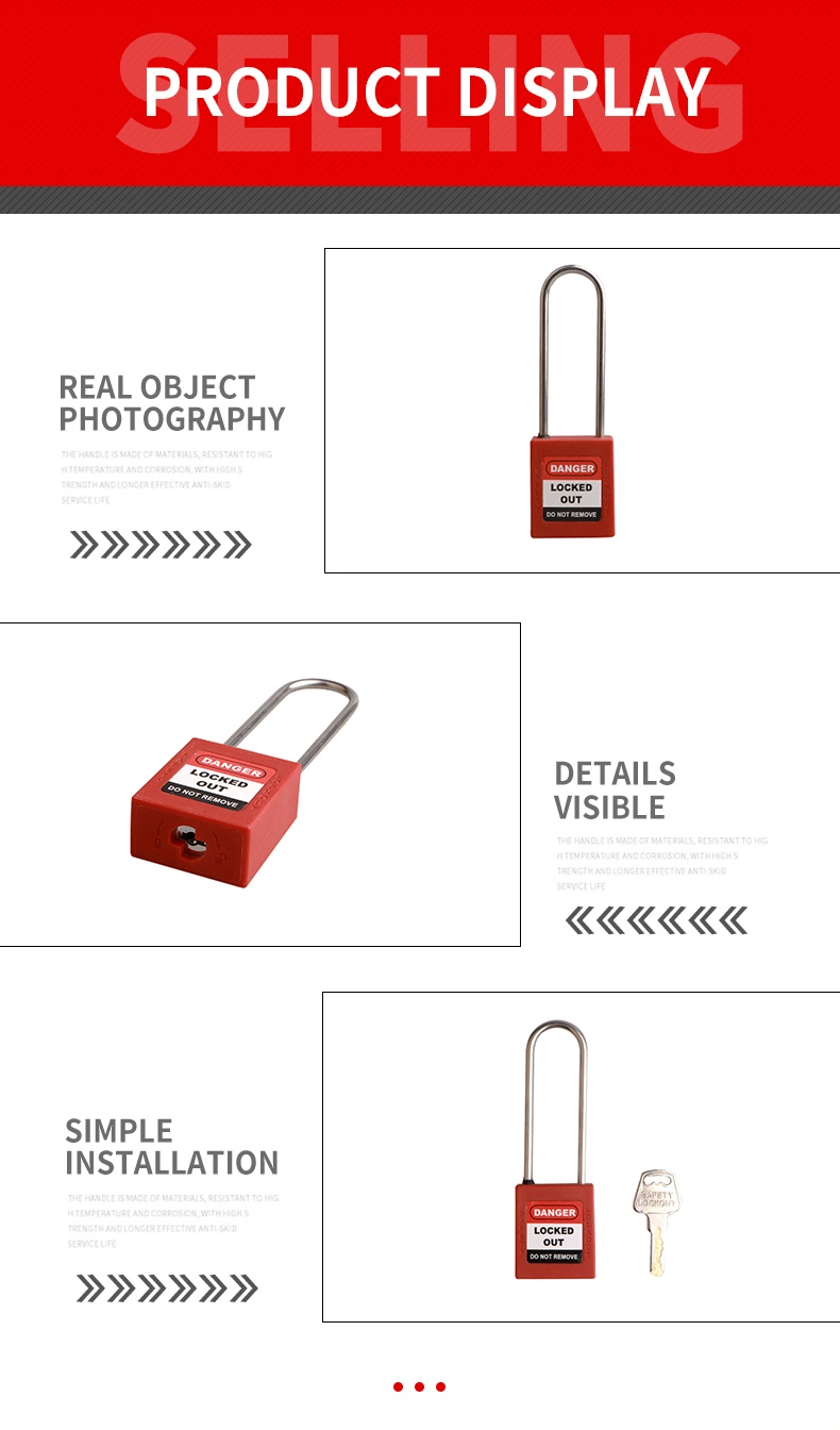 76mm Stainless Steel Industry Thin Shackle Safety Padlock Security Lockout Tagout Manufacturer