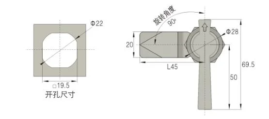 Equipment Cabinet Zinc Alloy Non Locking Clamp Cam Lock for Cabinet Ms715