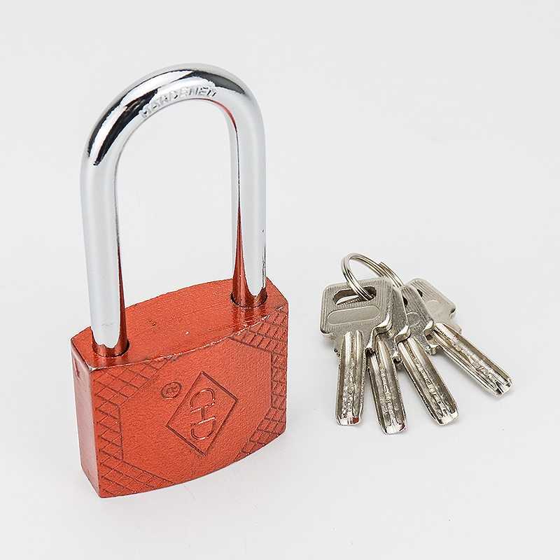 Cheapest Padlock Long Shank Red Padlock Red Color Painted Atomic Padlock 32mm 38mm 40mm 50mm 63mm 75mm