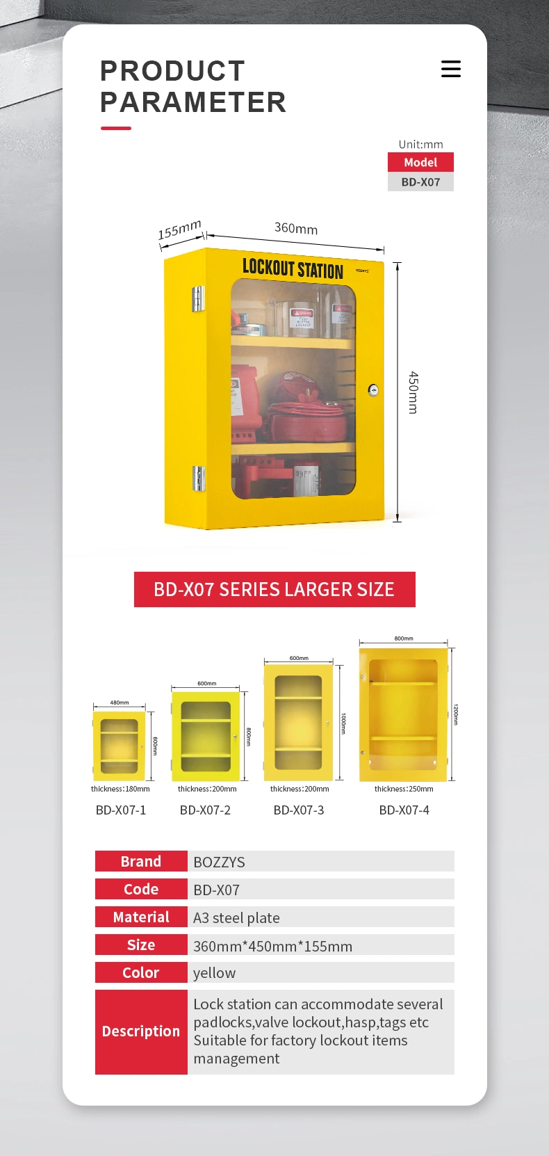 Bozzys Small Lockout Padlock Station for Lockout Management Available