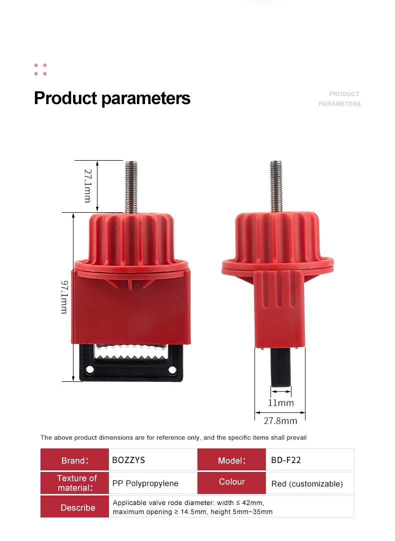 Small Red Butterfly Valve Lockout