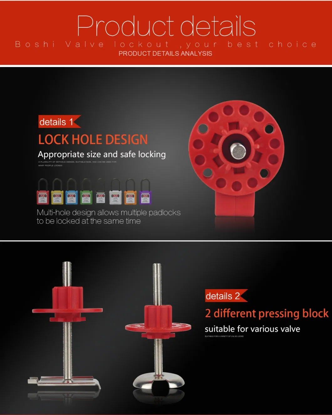 Applicable Locking Range: 31mm-100mm Butterfly Valve Lockout