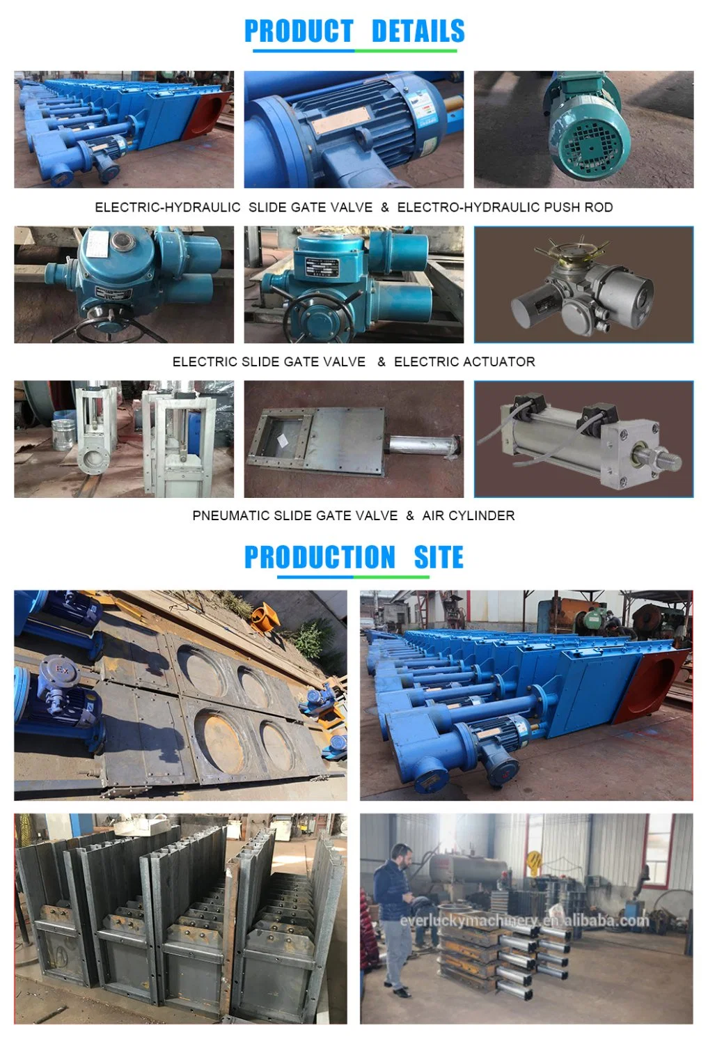 Pneumatic Operated Knife Locking Stainless Steel Slide Gate Valve