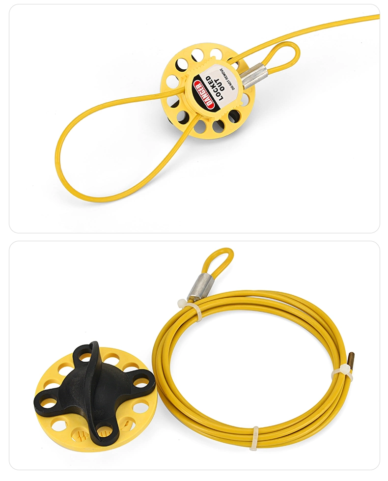 Industrial Wheel Type Cable Lockout with 2m Stainless Steel Cable