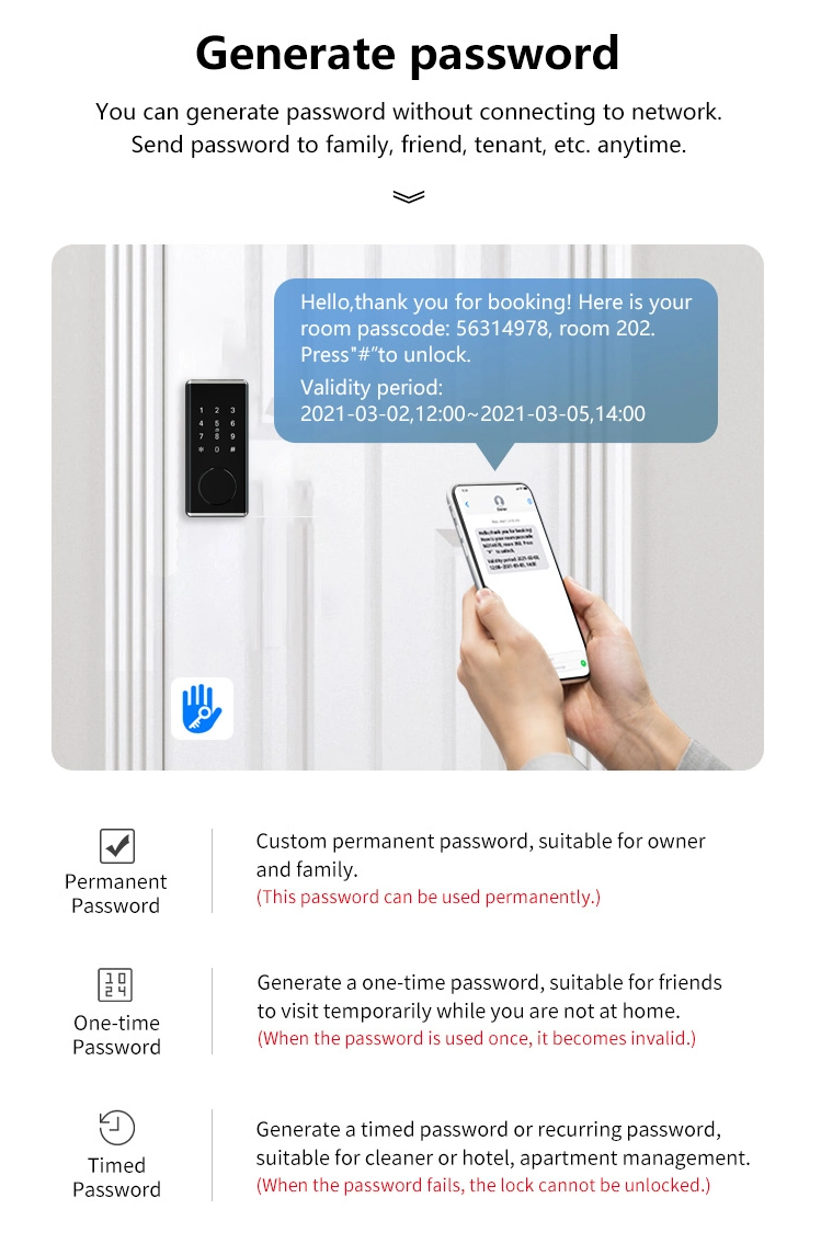 Apartment Wireless Electronic Deadbolt Digital Lock with Ttlock APP for Homes