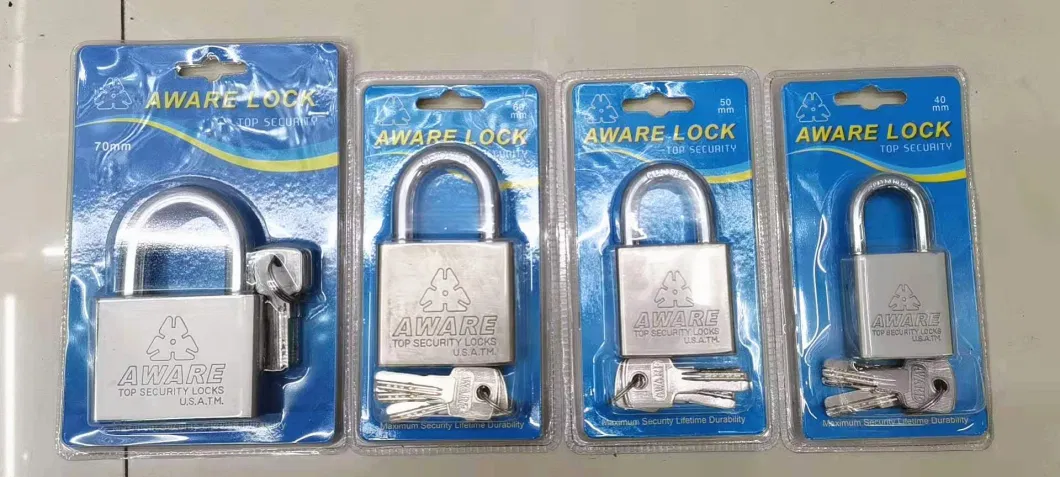 40/50/60/70mm Wholesale Aware Top Security Padlock Factory with Key Door Lock