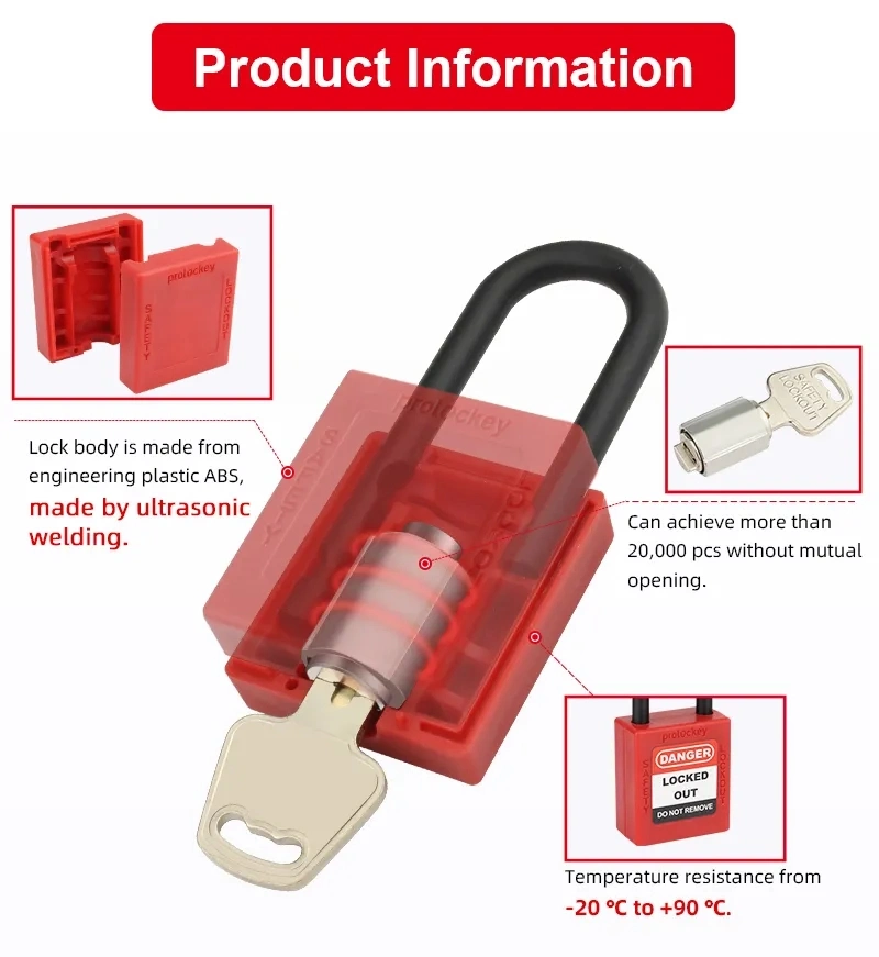 OEM Custom Label 38mm Safety Padlock Lockout with Security Lock Steel