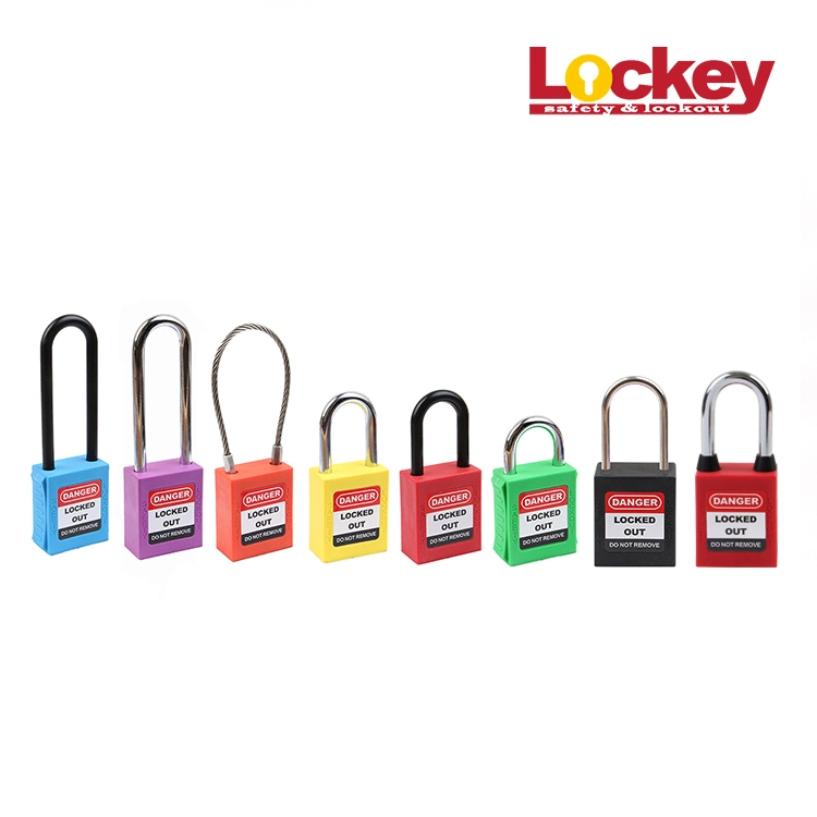 Safety 38mm 76mm Steel Nylon Shackle Padlock with Master Key