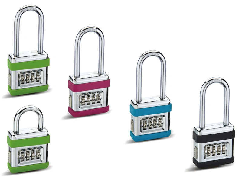 High Quality Zinc Alloy Colorful Plastic Cover Combination Padlock 52mm