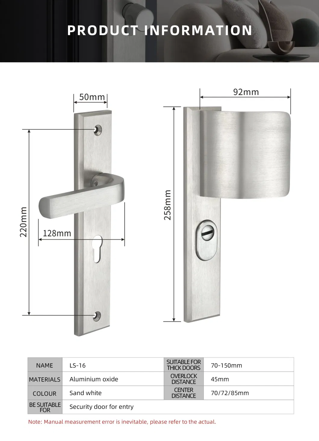 Top Quality High Security Aluminum European Door Handle Lock for European Market