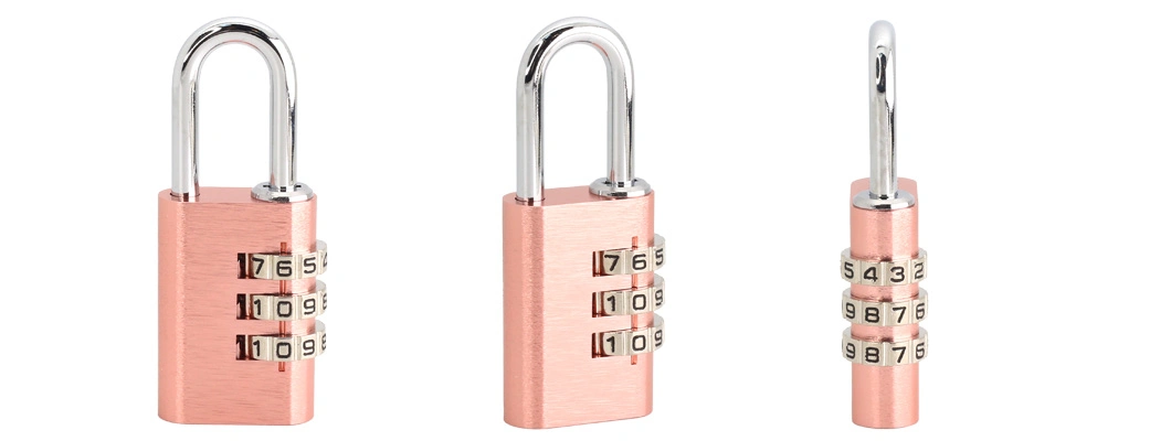 High Quality Pink Aluminum Alloy 3 Digit Combination Padlock