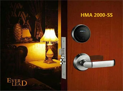 Safety Electrical Hotel MIFARE Card RFID Card Handle Smart Door Key Lock with Free Management
