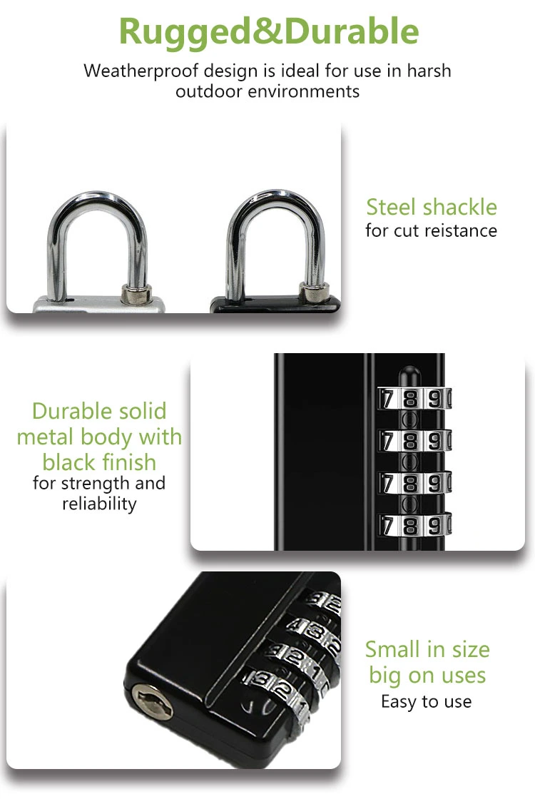 High Quality Digital Zinc Alloy Gym Locker Number Combination Code Padlock with Master Key