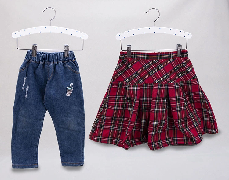Hot Selling Multi Purpose White Wood Children Clip Pants Hanger