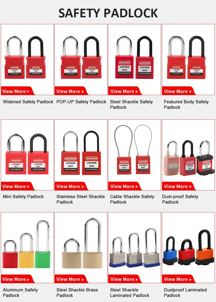 OEM Custom Label 38mm Safety Padlock Lockout with Security Lock Steel