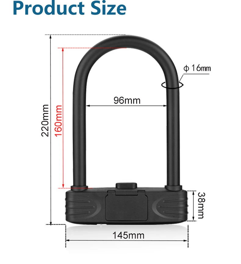 Password Padlock Bicycle Mountain Digital Security Heavy Duty U Bike Lock