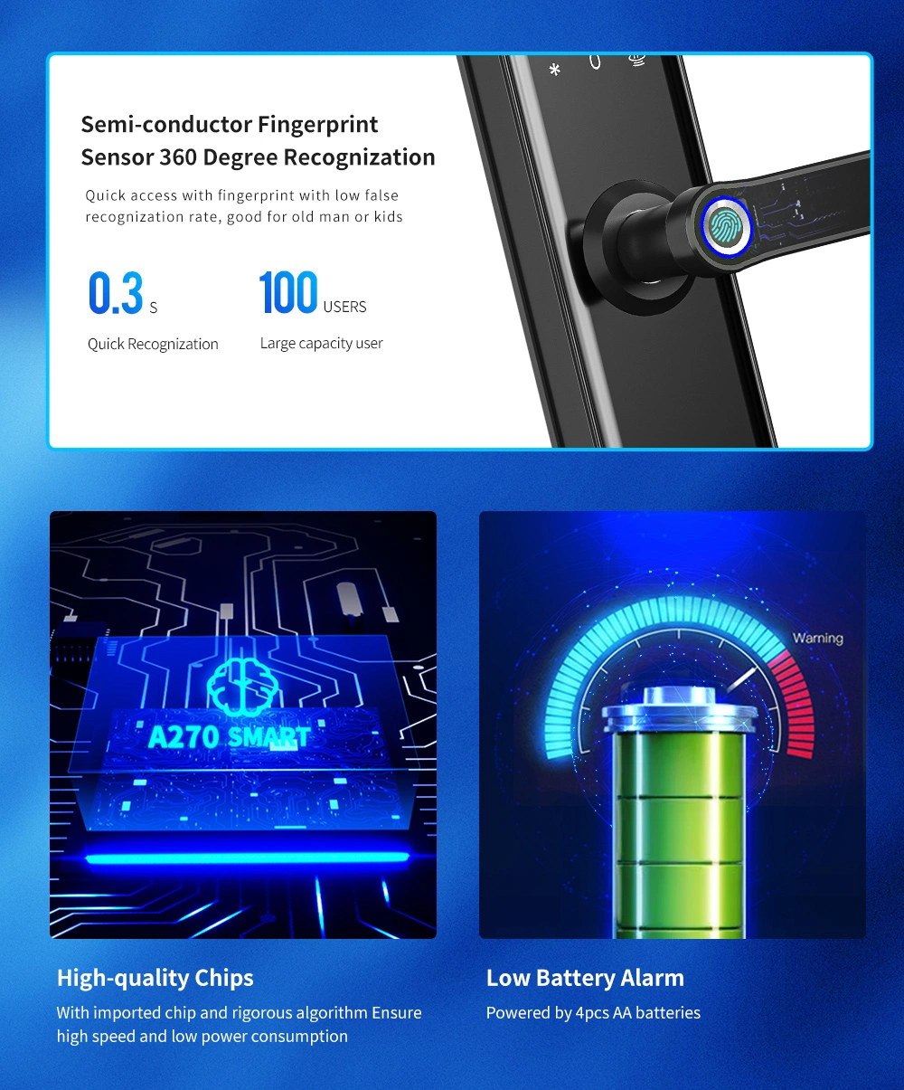 Amazon Intelligent Fingerprint with APP Smart Card Safe Key Door Lock