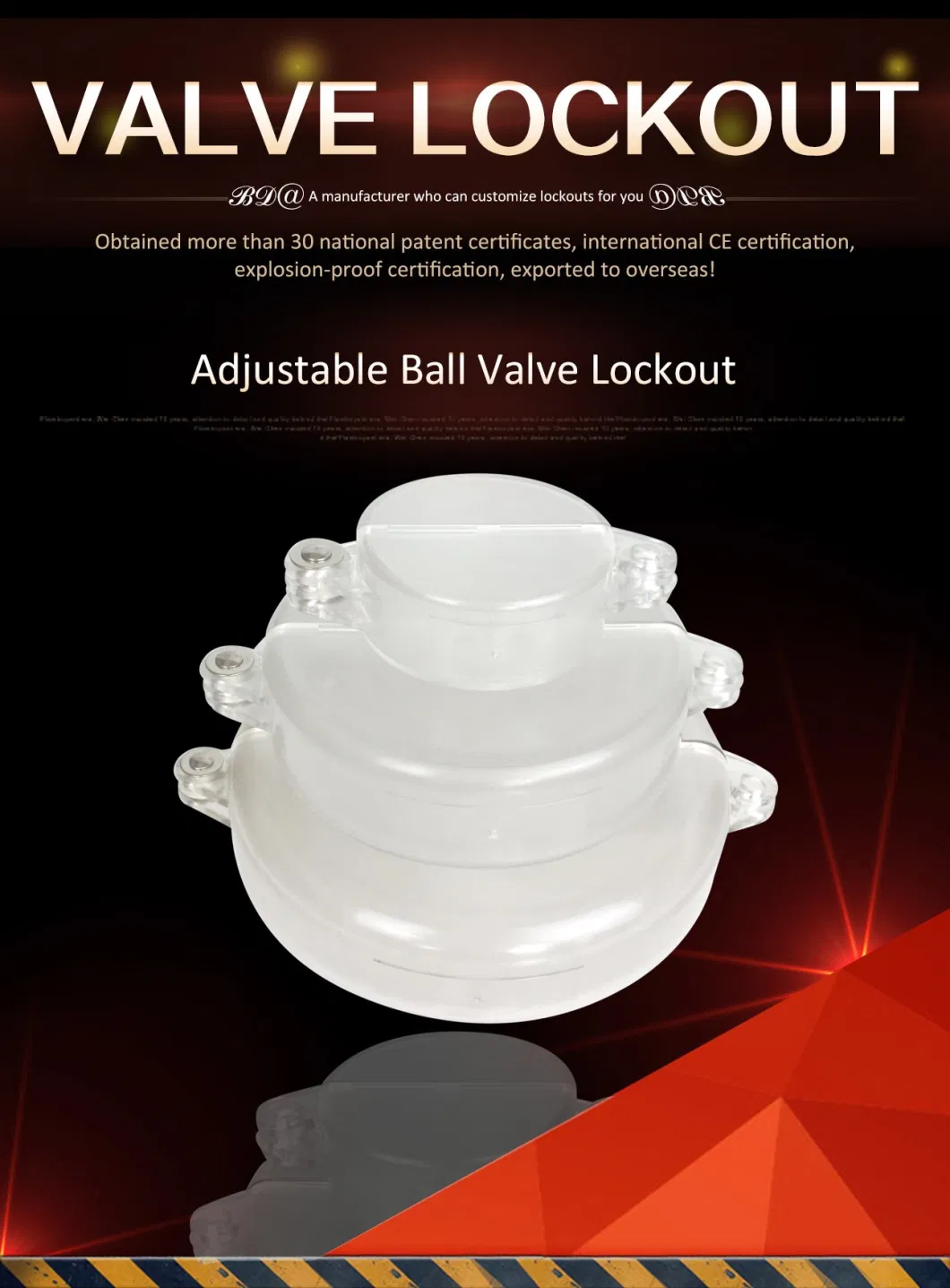 PC Transparent Gate Valve Lockout