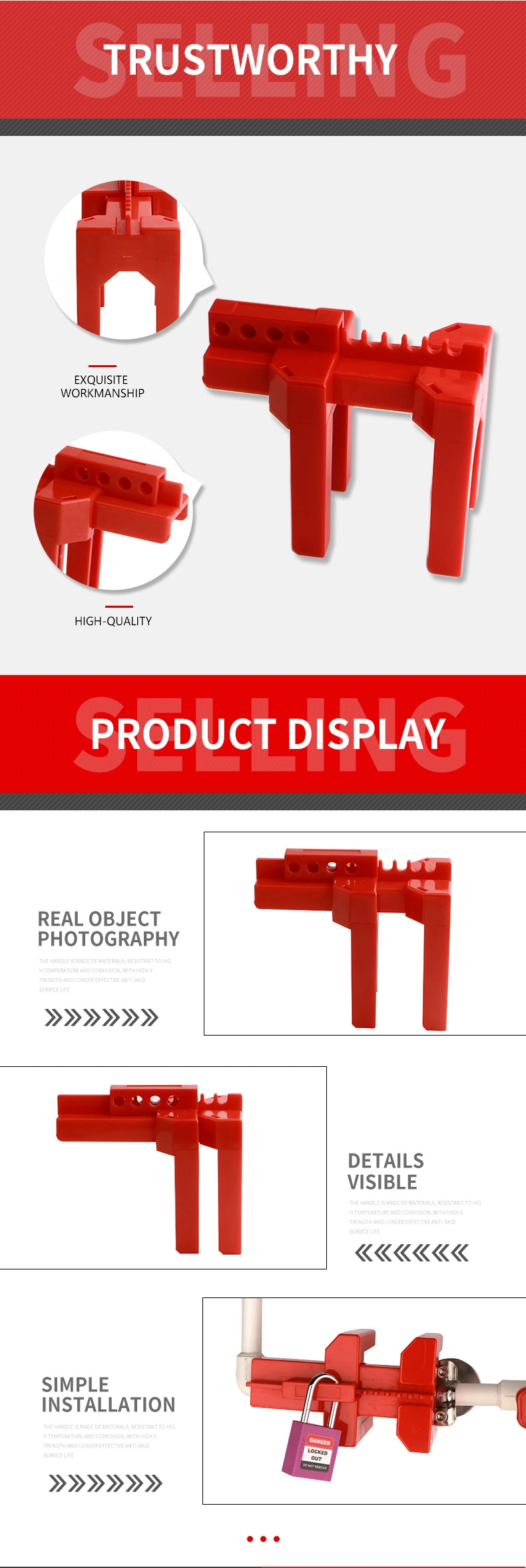 Mqf01-D Preventing Misoperation Industry ABS Safety Ball Valve Lockout Safe Lock Loto