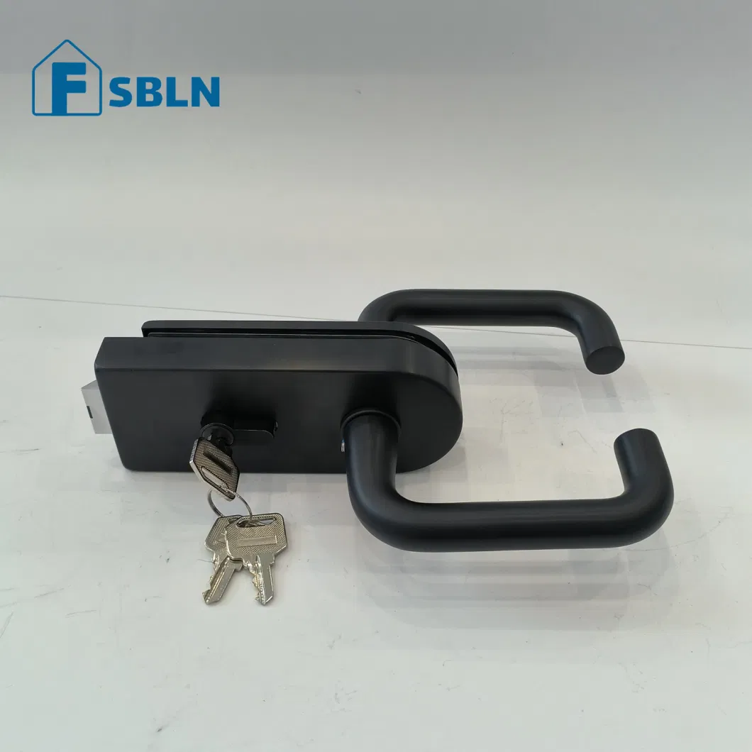 Door Lock Handle for Glass Doors with Non-Locking Feature