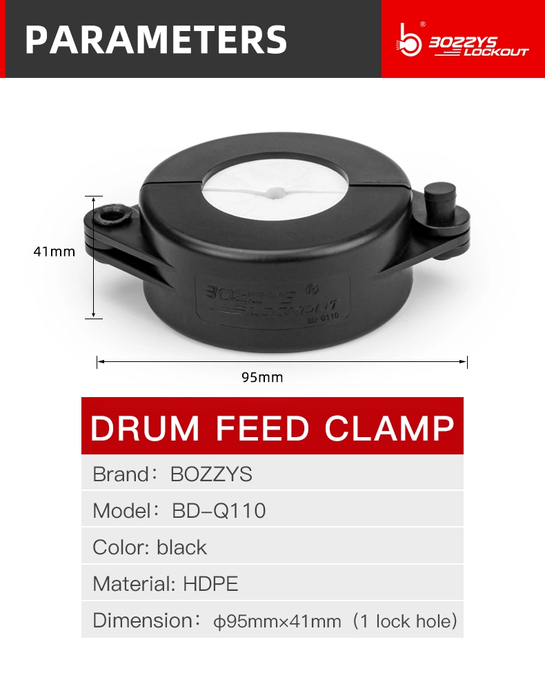 Drum Lockout Safety Clamp with Chemical Filter