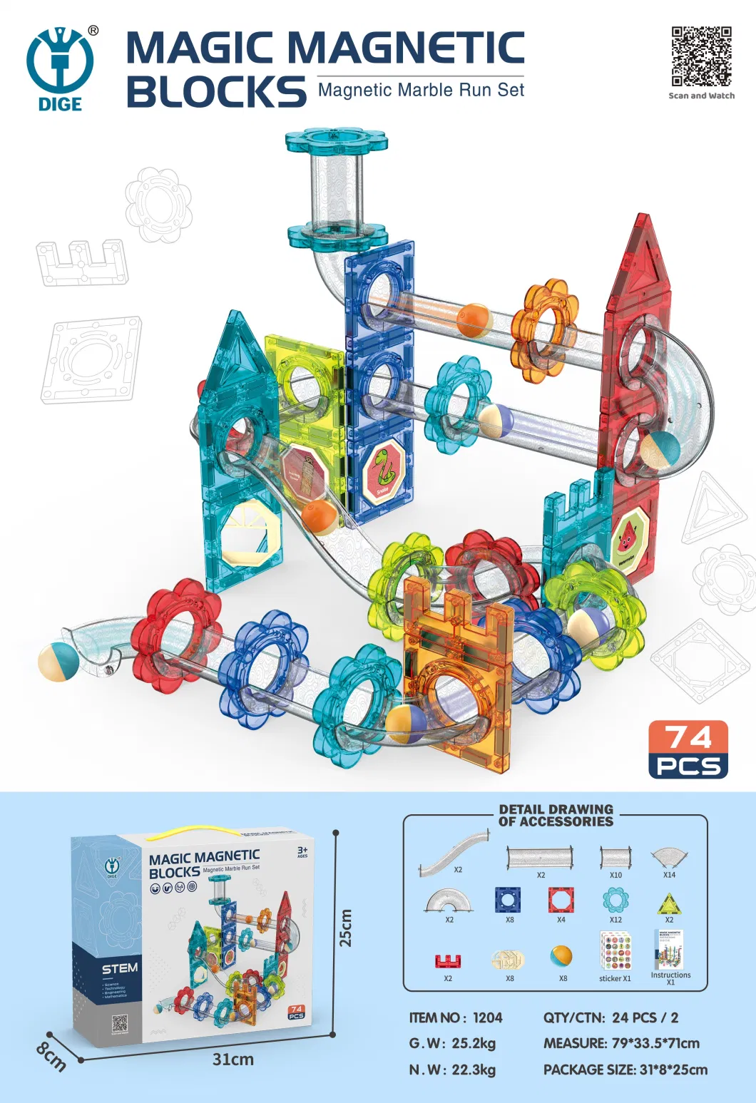 2023 New Kids Educational Assembly 3D Magnetic Sticks Bar Magnetic Ball Building Blocks Model Puzzle Magnet Blocks Plastic Toy Children Toy Promotional Gift