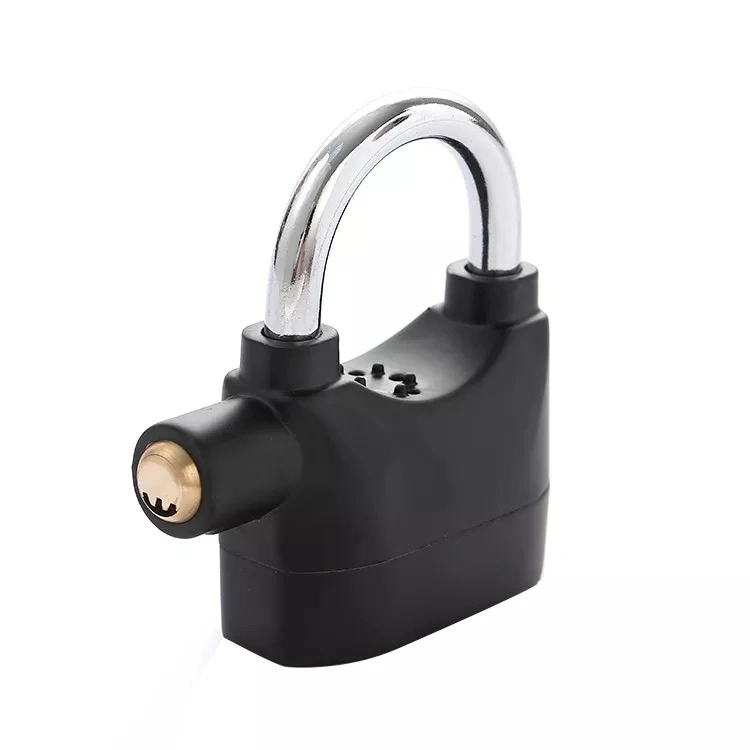 New Indoor Security Lock Al Aloy Material Cylinder Security Siren Padlock Signal Sensor with High Quality Security Alarm Padlock