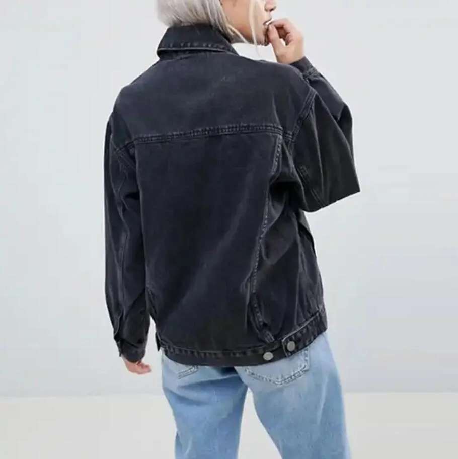 Women Short Jean Denim Coat Ladies Bike Jackets Woman Apparel