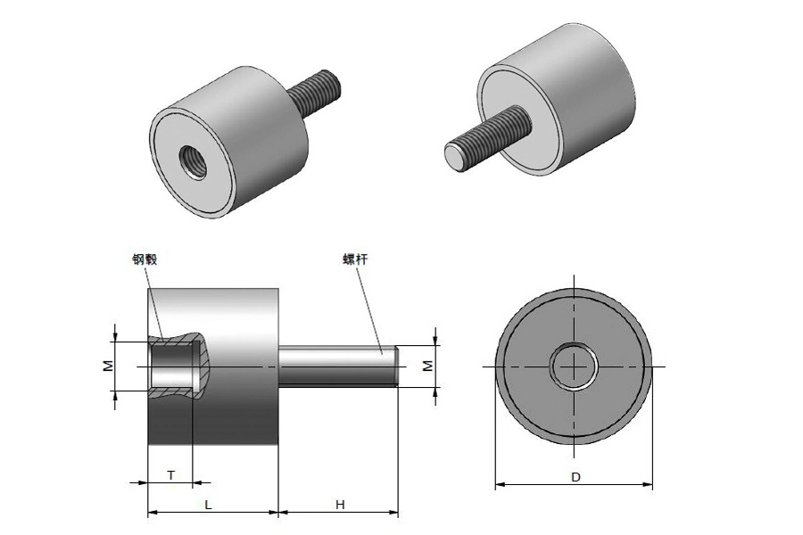 High Quality Bell Type Rubber Damper Rubber for Genset Compressors Electro Motor Fans