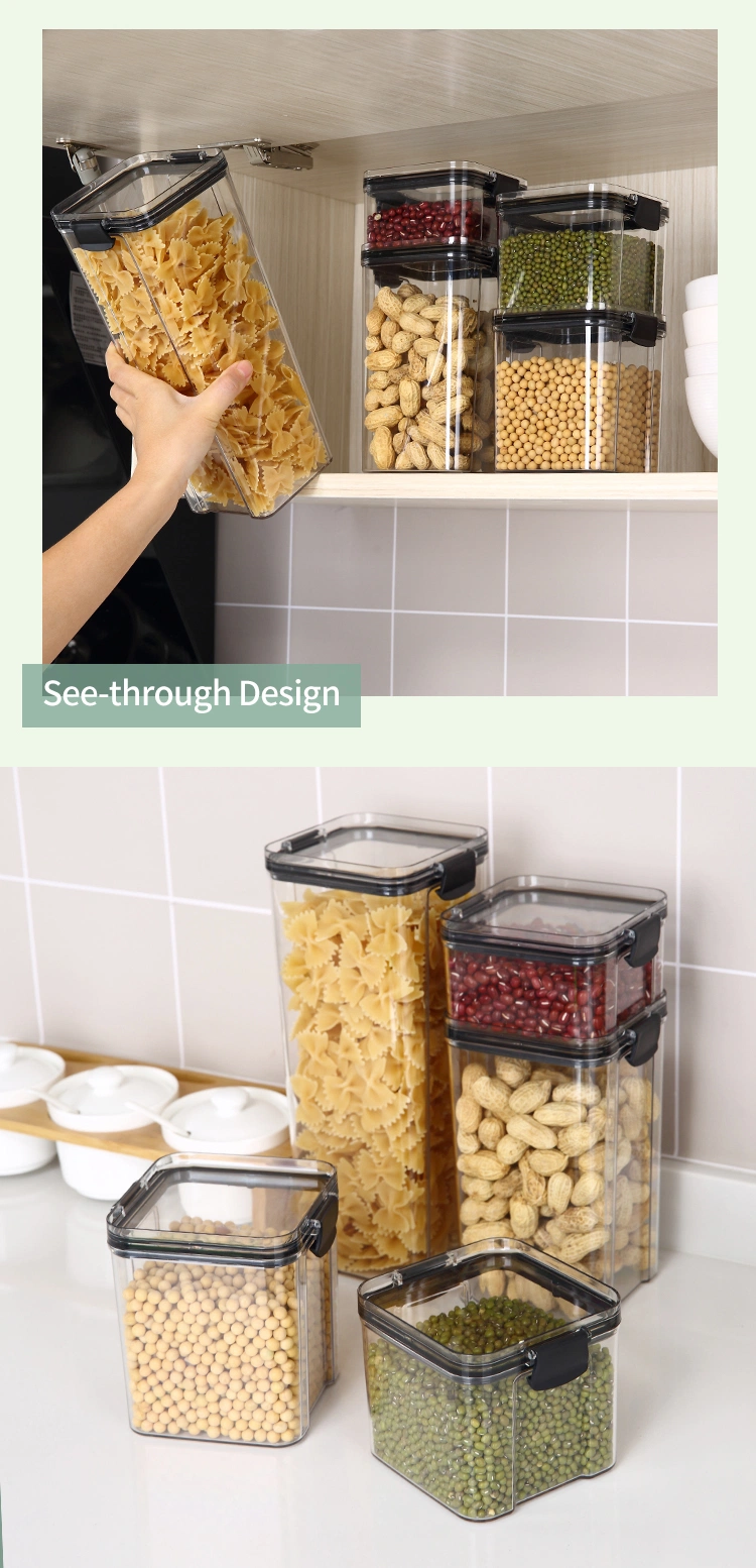 Cabinet Grain Vacuum Storage Organizer Box with Lock Keep Fresh Box for Baby Food Plastic Food Container