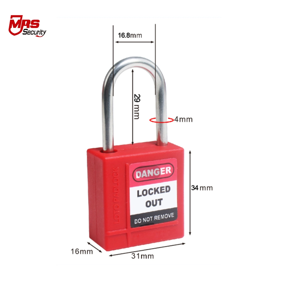 Manufacturer OEM Nylon PA 29mm Shackle Insulation Safety Padlock Security Lockout Tagout Loto Lock