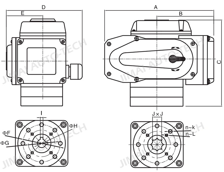 True Union Two Way Plastic PVC/UPVC Electric Ball Valve with Jm Series Actuator