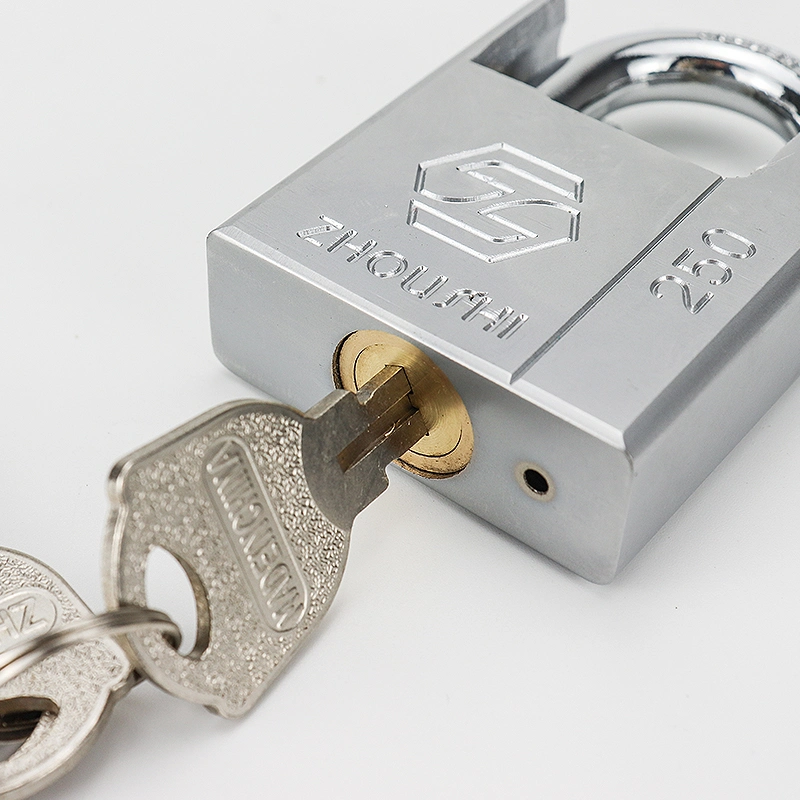 Nickel Plated Half Shackle Protected Armored Wrapped Beam Iron Padlock