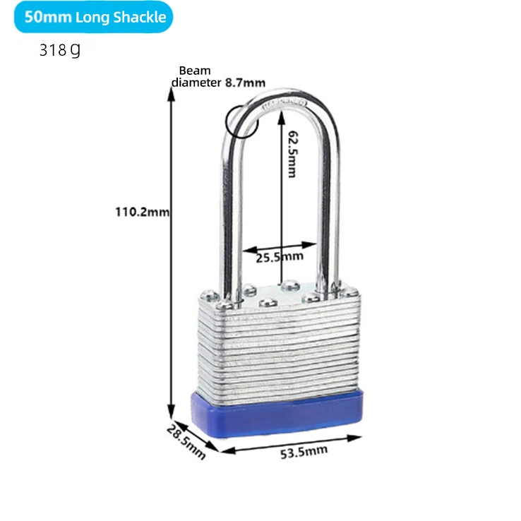 Hardened Steel 45mm 50mm 65mm Safety Outdoor Safety Laminated Keys Padlock