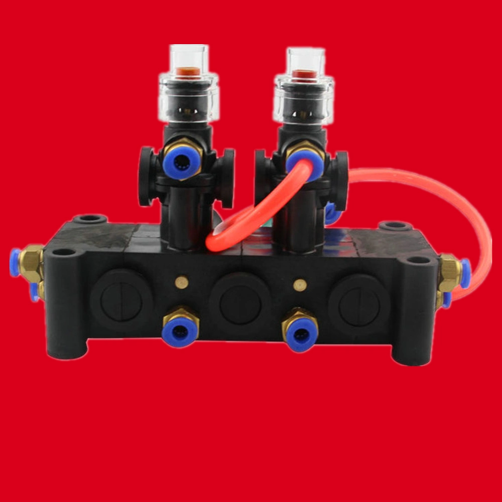 PVC Pneumatic Switch Block for Fuel Tanker 3 Compartments (Plastic Pneumatic Plastic Control Block)