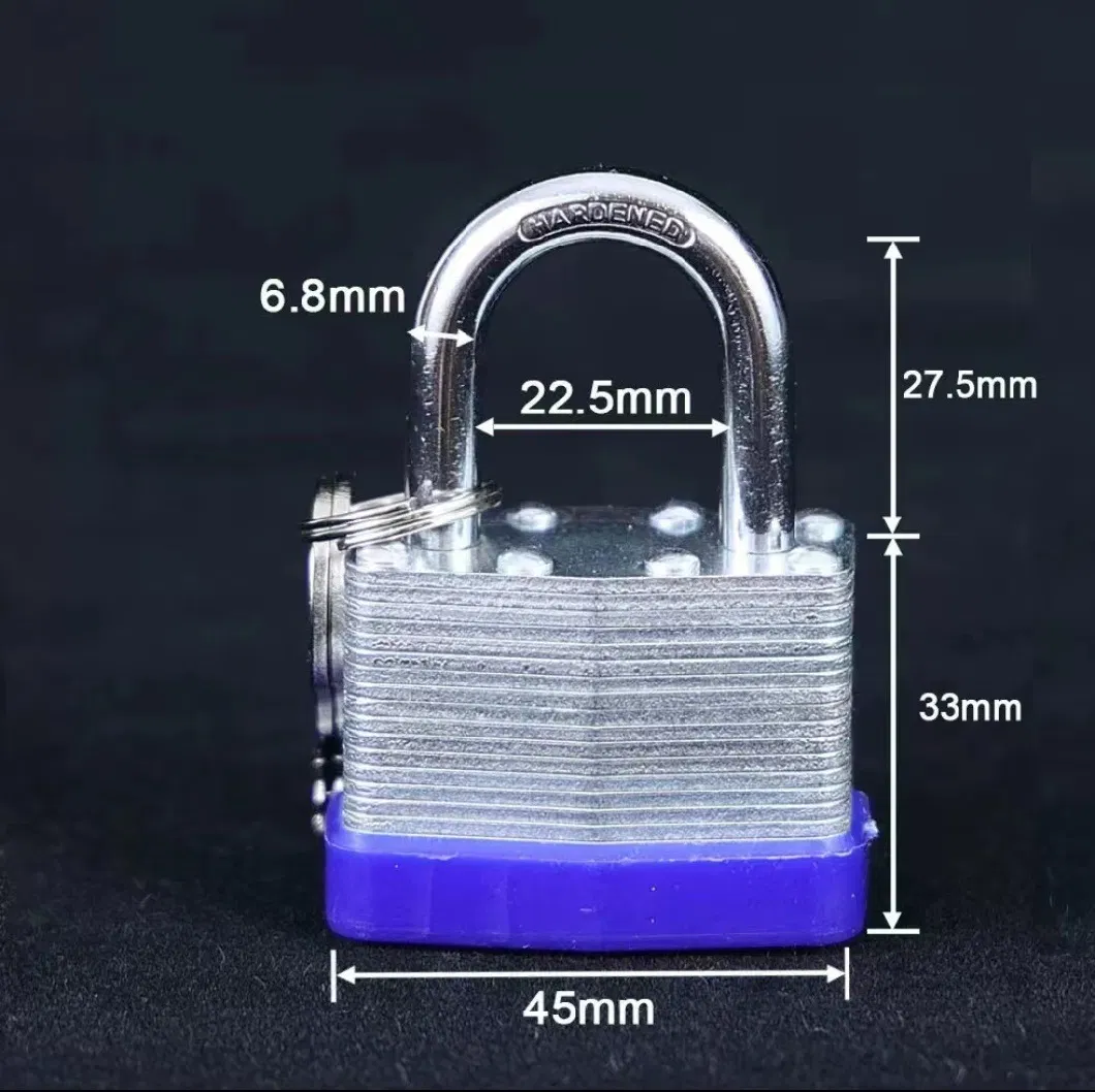 Hardened Steel 45mm 50mm 65mm Safety Outdoor Safety Laminated Keys Padlock