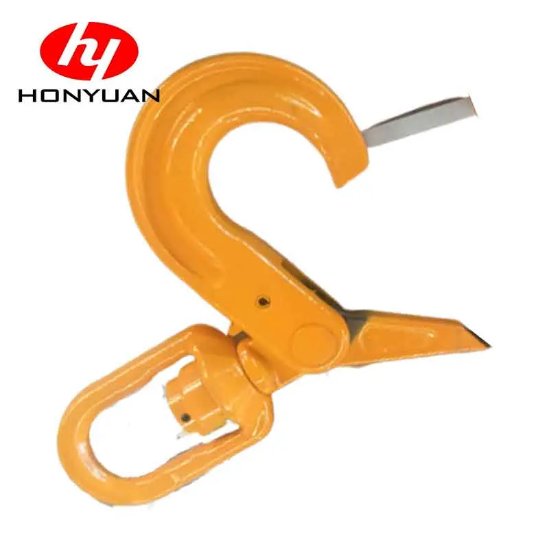 Forged Alloy Steel Self Locking G80 Swivel Safety Hook