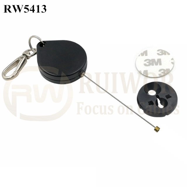 RW5413 Heart-Shaped Security Pull Box Plus Dia 30mmx5.5mm Circular Adhesive ABS Block