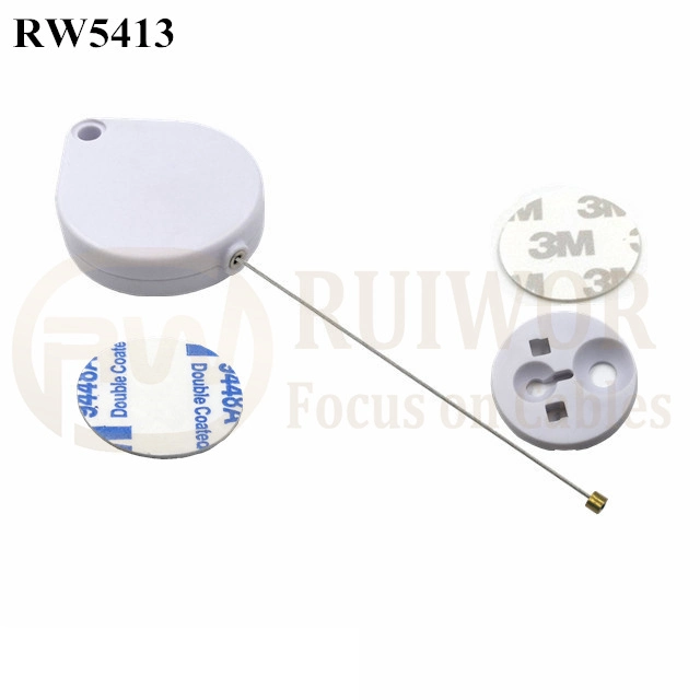 RW5413 Heart-Shaped Security Pull Box Plus Dia 30mmx5.5mm Circular Adhesive ABS Block