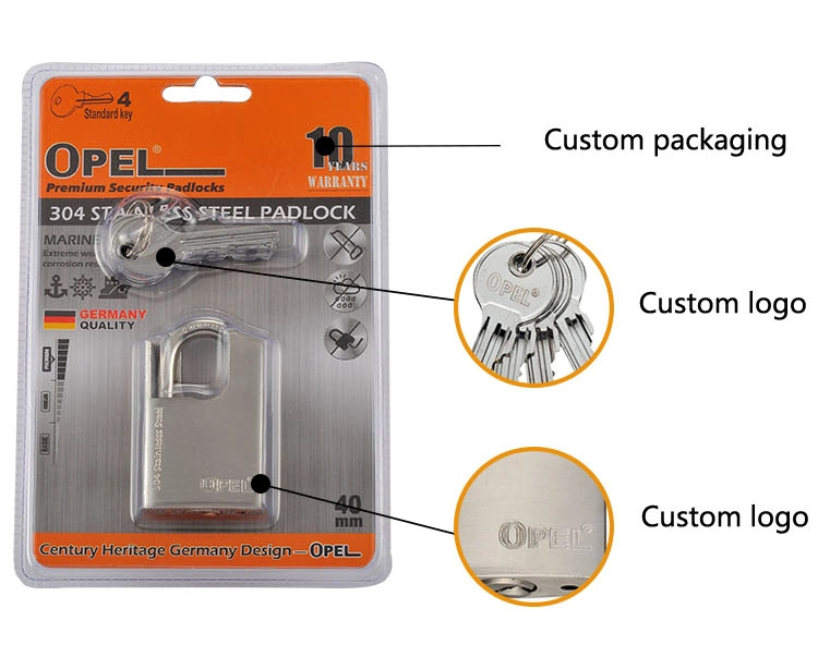 Industrial Padlock Stainless Steel Lockout Tagout Safety Padlock with Hardened Steel Shackle