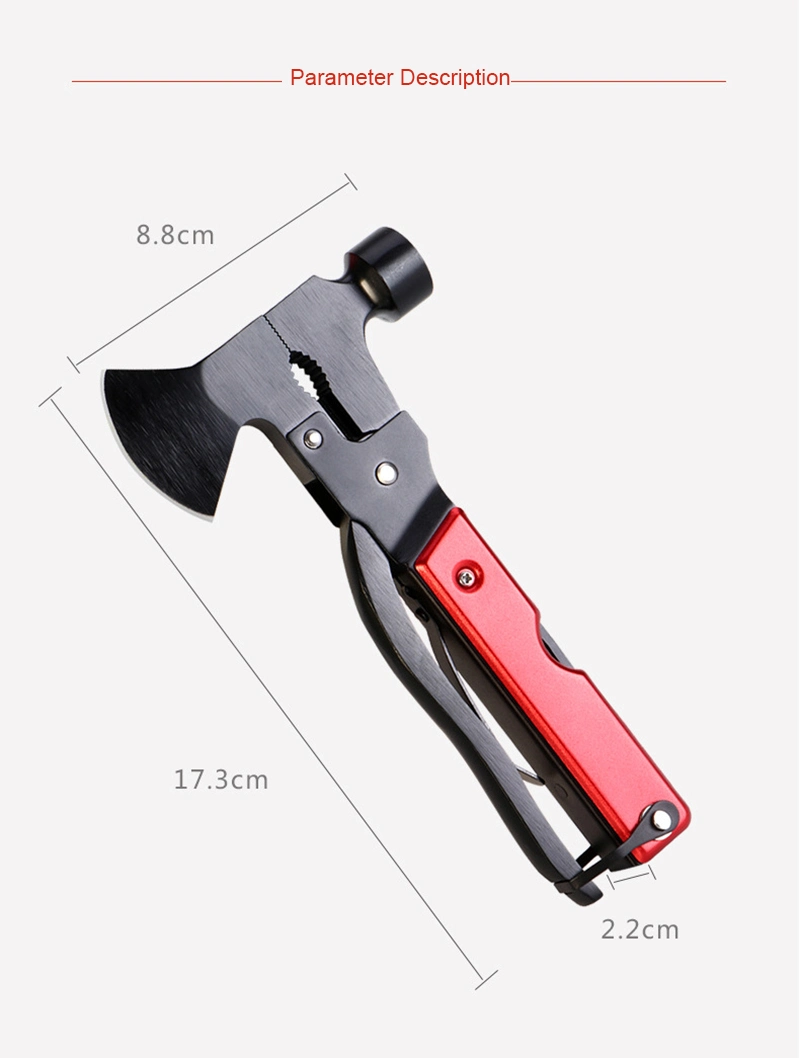 13 in 1 Survival Tools New Design Multitool Survival Axe Hammer Camping Tool with Safety Locks for Men Gifts