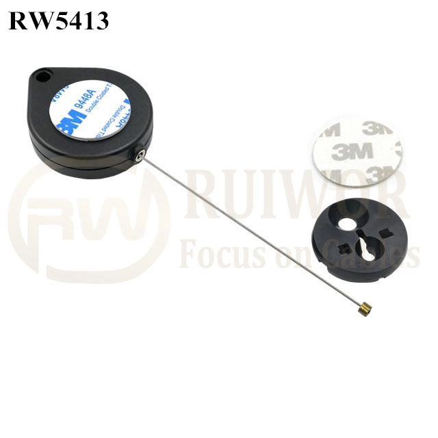 RW5413 Heart-Shaped Security Pull Box Plus Dia 30mmx5.5mm Circular Adhesive ABS Block