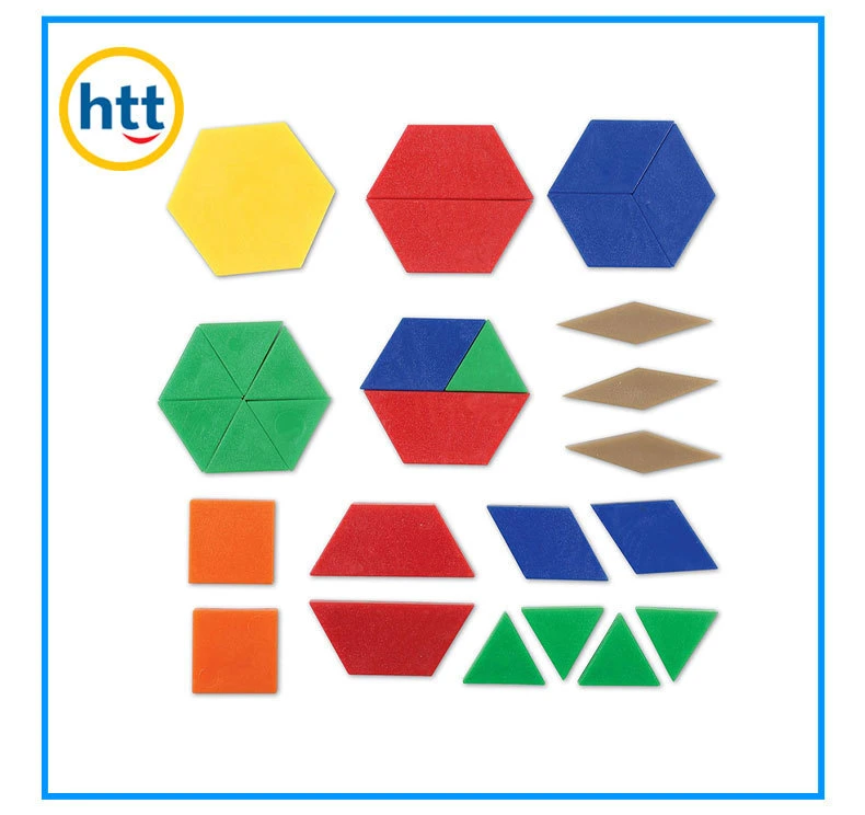 Pattern Blocks, Puzzle Blocks, Early Math Plastic Toys