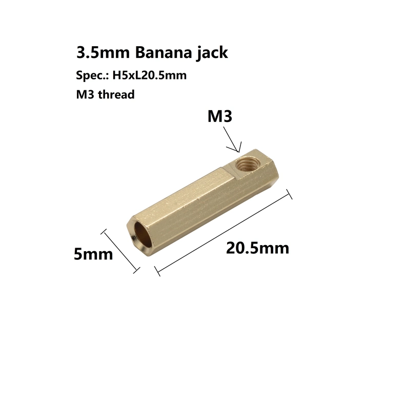 3.5mm Banana Socket Brass Gold Plating Wire Socket Female Banana Plug M3 Thread Screw Lock
