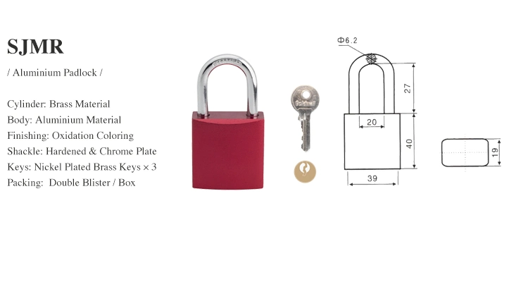 High Security Colored Painted Colorful Aluminum Alloy Padlock-Red