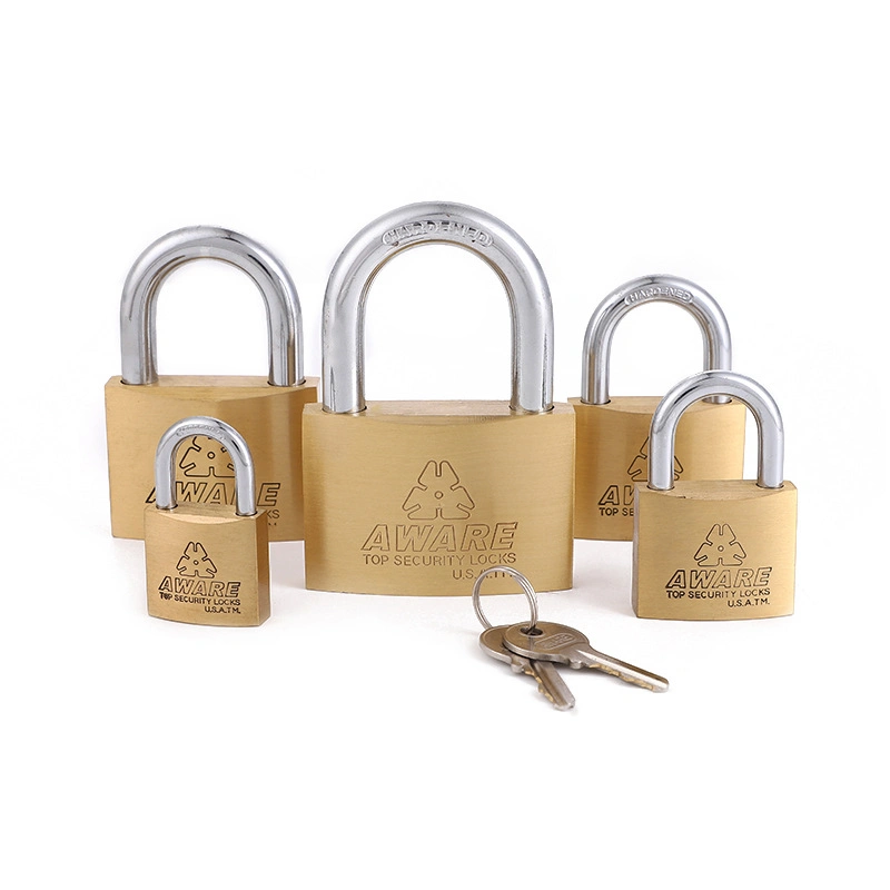 30/40/50/60mm Brass Cylinder Top Security Padlock Keys Door Lock