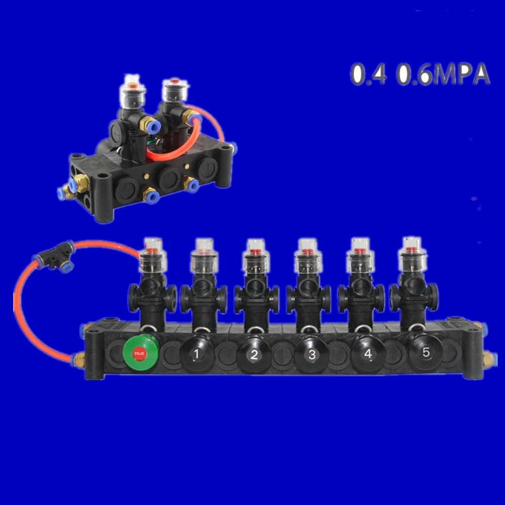Pneumatic Control Block Plastic (Pneumatic Switch Controller) for 5 Compartments Oil Tanker Truck